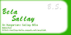 bela sallay business card